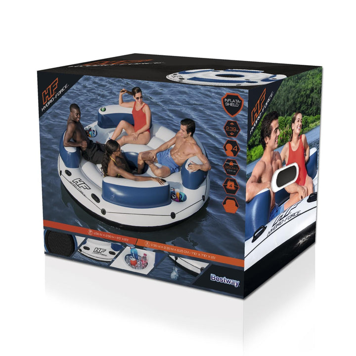 Flotador Isla con respaldo 4 personas 2.56mx2.56m Bestway