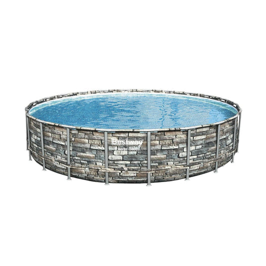 Piscina Bestway Redonda Piedra Filtro + Accesorios 6.71MX1.32M