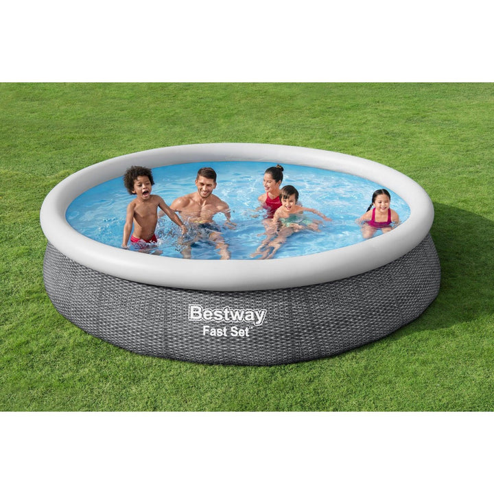 Piscina Bestway Redonda Fácil Armado FastSet con Filtro Gris 3.66MX76cm