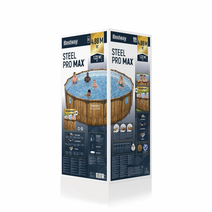 Piscina Bestway Redonda SteelPro Max con ventana 4.88MX1.22M