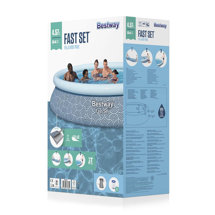 Piscina Bestway Redonda Fácil Armado con filtro 4.57mx84cm