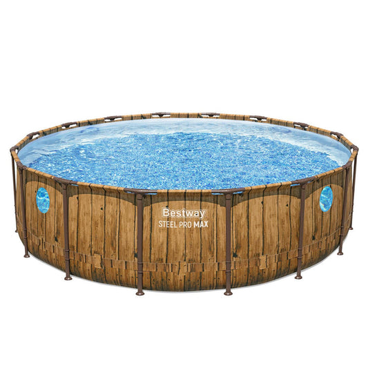 Piscina Bestway Redonda SteelPro Max con ventana 4.88MX1.22M