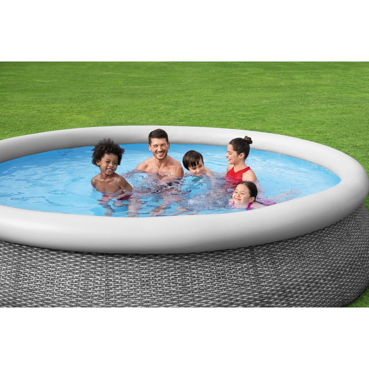 Piscina Bestway Redonda Fácil Armado FastSet con Filtro Gris 3.66MX76cm
