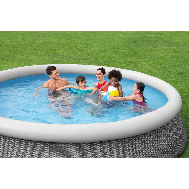 Piscina Bestway Redonda Fácil Armado FastSet con Filtro Gris 3.66MX76cm